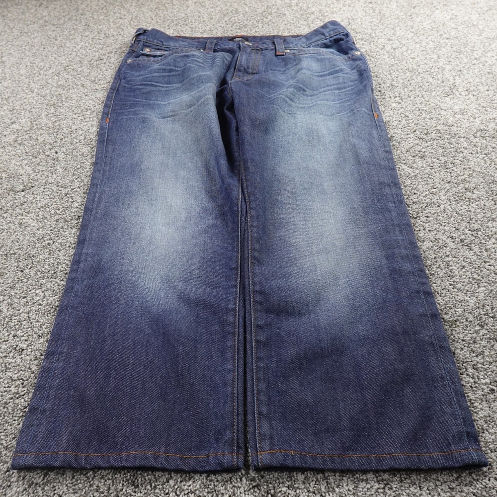 True Religion Jeans Mens 40X26 Dark Blue Denim Pants Ricky Relaxed Straight Fade